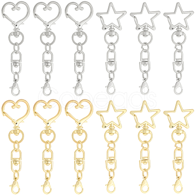20Pcs 4 Styles Zinc Alloy Swivel Clasps FIND-SP0004-23-1