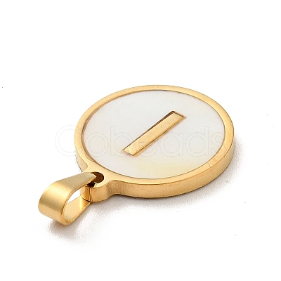 PVD Vacuum Plating 304 Stainless Steel with White Shell Pendants STAS-G268-01I-G-1