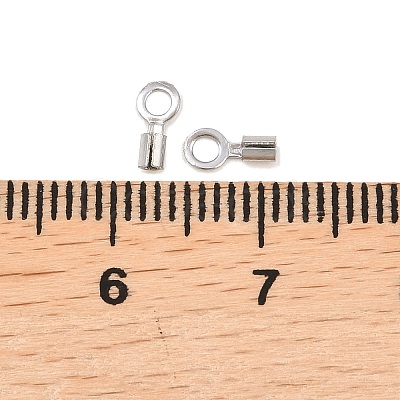 304 Stainless Steel Fold Over Crimp Cord Ends STAS-P434-05A-P-1