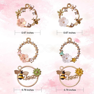 12Pcs Alloy Enamel Pendants JX135A-1