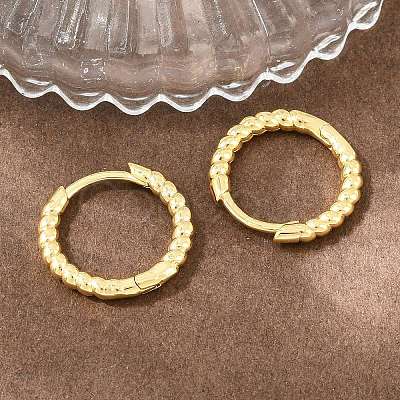 Brass Huggie Hoop Earrings KK-CBA8324-18C-G-1
