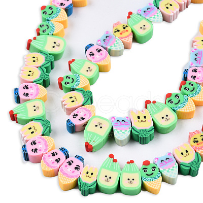 Handmade Polymer Clay Beads Strands CLAY-N008-073-B01-1