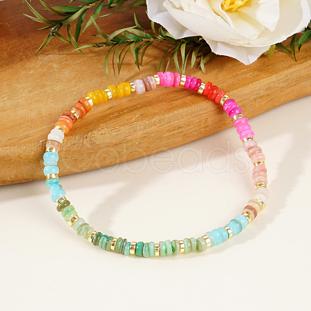 Christmas Natural Shell Beads Stretch Bracelets for Women NE0130-1