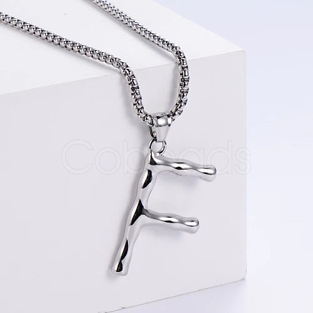 Minimalist chic collarbone necklace with 26 English letters design LW4134-32-1