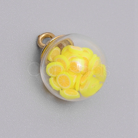 Transparent Glass Globe Pendants GLAA-WH0026-01J-1
