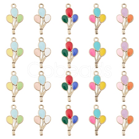 20Pcs 5 Colors Alloy Enamel Pendants ENAM-YW0002-82-1