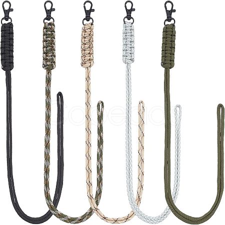 Nbeads 5Pcs 5 Colors Polypropylene Fiber Braided Neck Lanyards AJEW-NB0003-55-1