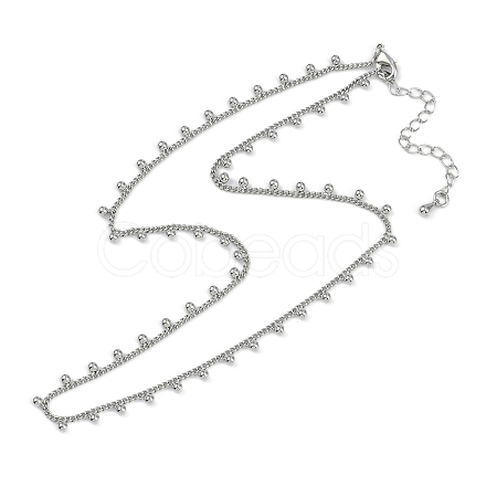 Rack Plating Brass Twisted Chain Ball Tassel Necklaces for Women NJEW-K382-15C-P-1