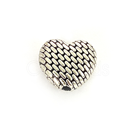 Heart Tibetan Style Alloy Beads TIBEB-ZN-26399-AS-RS-1