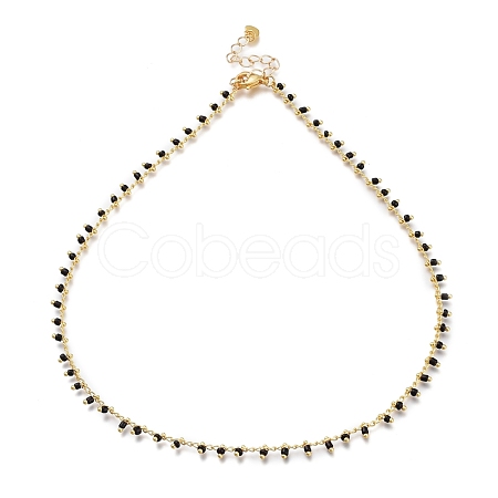 Brass Handmade Glass Beaded   Necklaces NJEW-JN03135-03-1