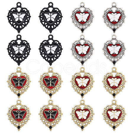 24Pcs 4 Styles Alloy Enamel Pendants ENAM-SC0004-73-1