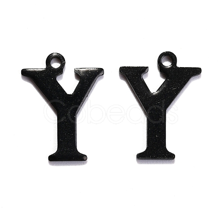 304 Stainless Steel Alphabet Charms STAS-H122-Y-EB-1