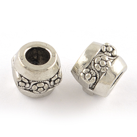 Tibetan Style Alloy European Large Hole Beads TIBEP-R304-099AS-LF-1