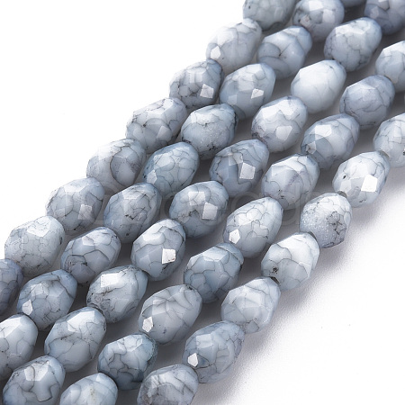 Opaque Baking Painted Glass Beads Strands EGLA-N006-007E-1