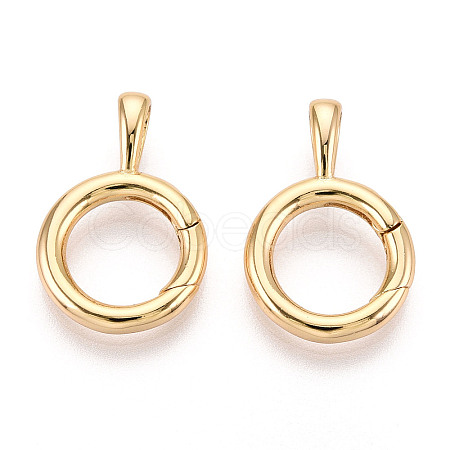 Brass Spring Gate Rings KK-T078-21G-1