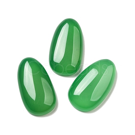 Natural Green Onyx Agate(Dyed and Heated) Cabochons G-Q018-06A-1