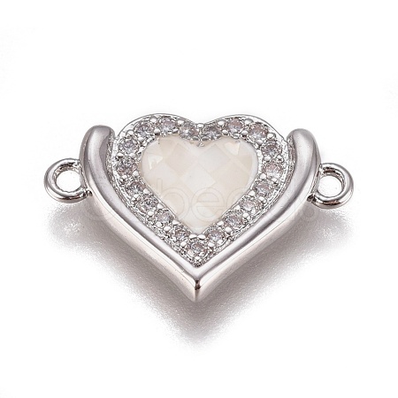Brass Micro Pave Cubic Zirconia Links BSHE-F012-07A-P-1
