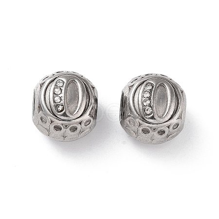 304 Stainless Steel Rhinestone European Beads STAS-A092-10O-P-1