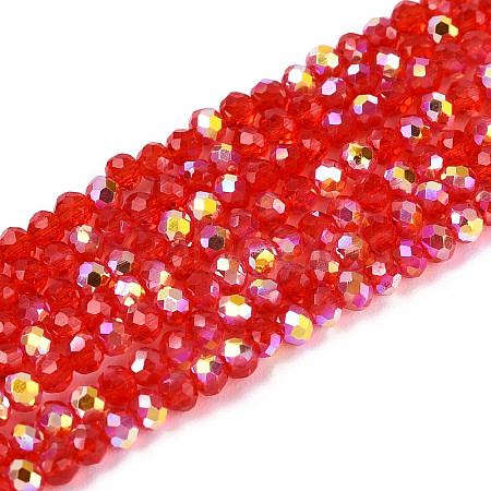 AB Color Plated Transparent Glass Rondelle Beads Strands EGLA-T029-2mm-10G-1