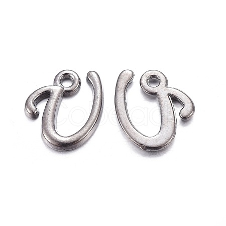 Gunmetal Plated Alloy Letter Pendants PALLOY-J718-01B-U-1