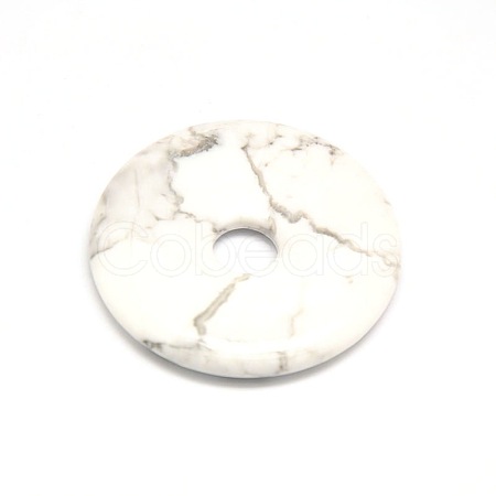 Donut/Pi Disc Natural Gemstone Pendants G-L234-30mm-13-1