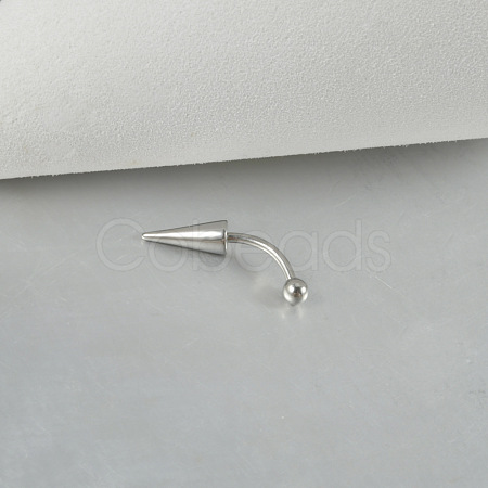 Cone 304 Stainless Steel Eyebrow Curved Barbell Rings with Spikes End WG9938B-07-1