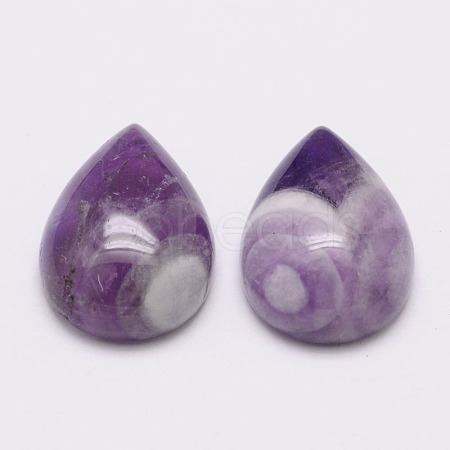 Teardrop Natural Amethyst Cabochons X-G-K026-03-1