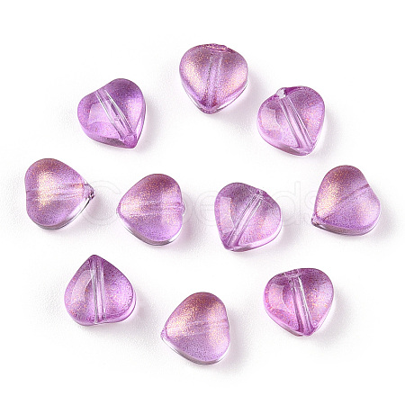 Transparent Spray Painted Glass Beads GLAA-R211-02-B06-1