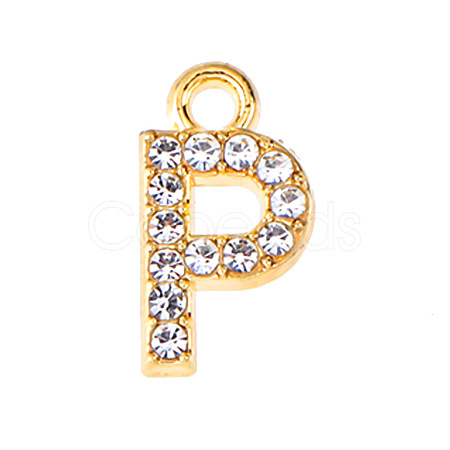 Golden Tone Alloy Rhinestone Pendants PW-WGCC773-16-1