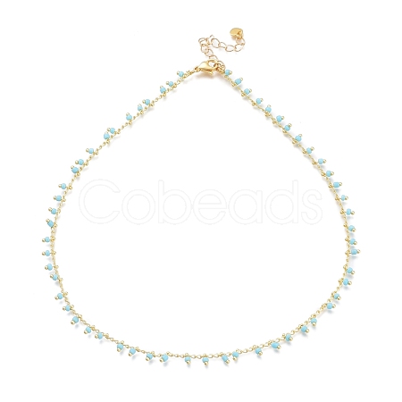Brass Handmade Glass Beaded   Necklaces NJEW-JN03135-01-1
