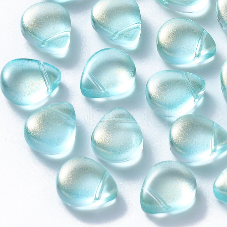 Transparent Spray Painted Glass Beads GLAA-T016-29D-1
