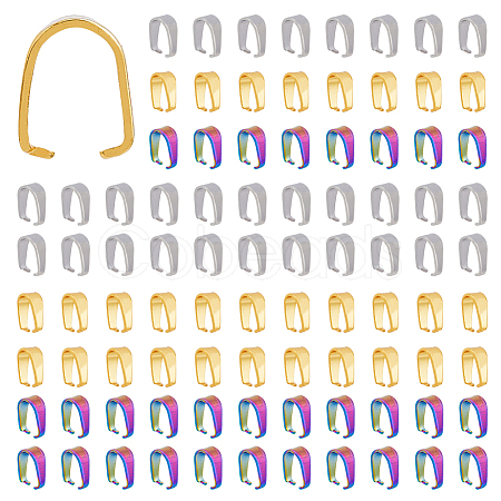 90Pcs 3 Colors 304 Stainless Steel Snap on Bails STAS-DC0012-26-1