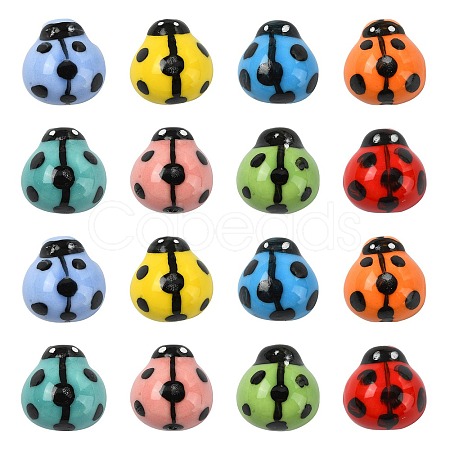 16Pcs 8 Colors Handmade Porcelain Beads PORC-CJ0001-10-1