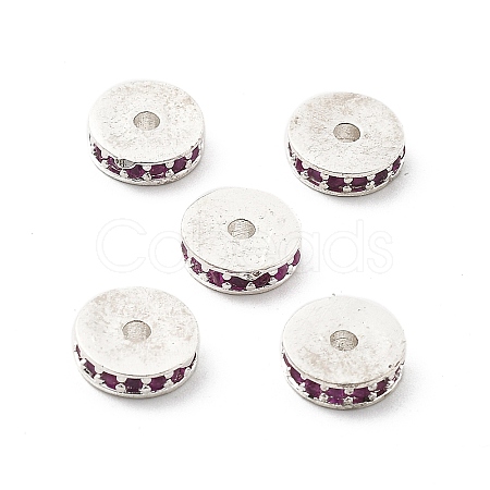 Brass Micro Pave Cubic Zirconia Beads KK-R216-15S-04-1