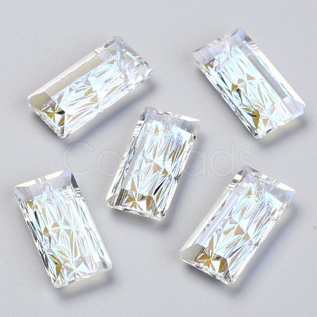 Embossed Glass Rhinestone Pendants GLAA-J101-07B-001SI-1