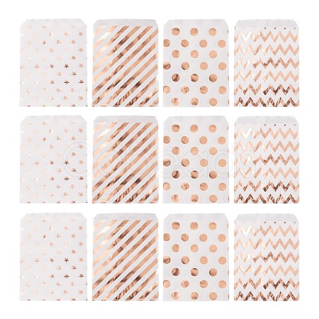 100Pcs 4 Patterns Eco-Friendly Kraft Paper Bags CARB-LS0001-02B-1
