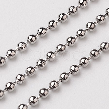 Non-Tarnish 3.28 Feet 304 Stainless Steel Ball Chains X-CHS-A002B-1.5mm-1