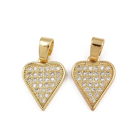 Brass Micro Pave Clear Cubic Zirconia Pendants ZIRC-I367-13G-10-1