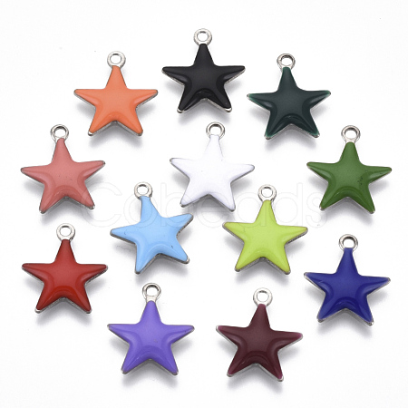 201 Stainless Steel Enamel Charms X-STAS-N088-14-1