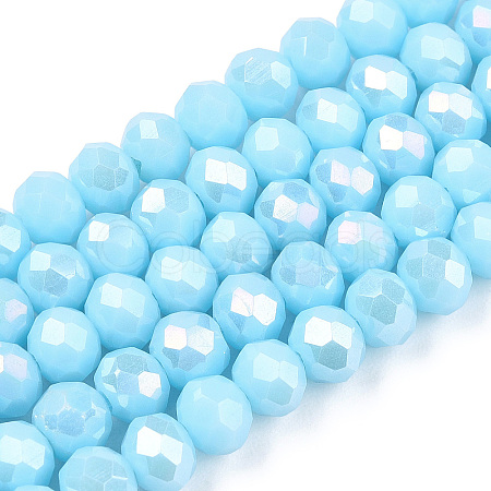 Electroplate Glass Beads Strands EGLA-A034-P2mm-B14-1