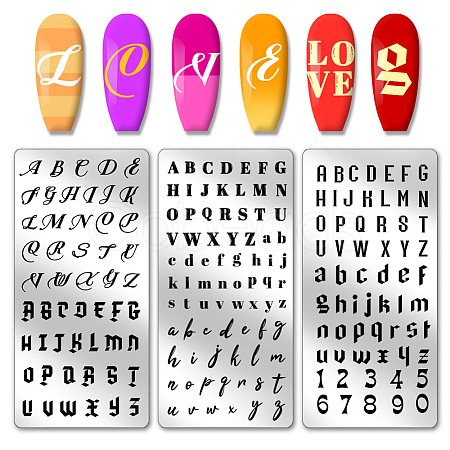 Stainless Steel DIY Nail Art Templates MRMJ-WH0092-026-1