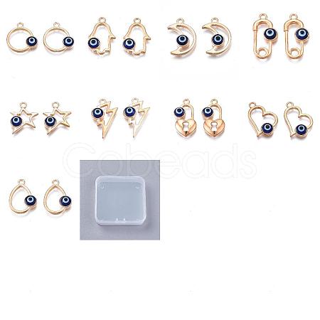 36Pcs 9 Style Alloy Enamel Pendants FIND-SZ0002-39-1