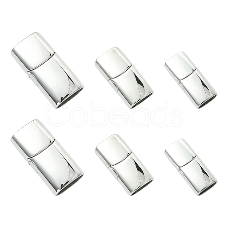 6Pcs 3 Styles 304 Stainless Steel Magnetic Clasps with Glue-in Ends STAS-CJ0003-26-1