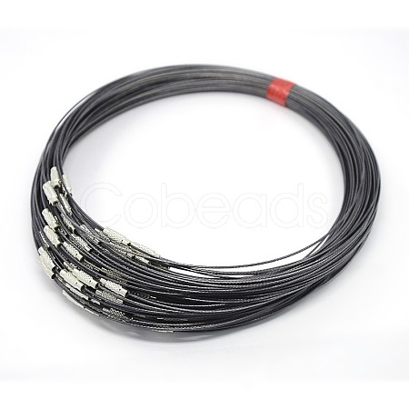 201 Stainless Steel Wire Necklace Cord X-TWIR-SW001-10-1
