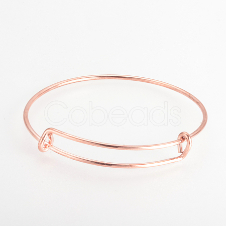 Adjustable Brass Expandable Bangle Making BJEW-R032-RG-1