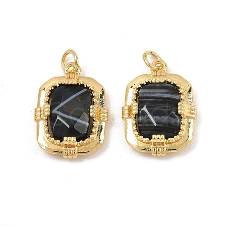 Natural Black Agate Faceted Pendants GG-CBA4154-02G-01-1