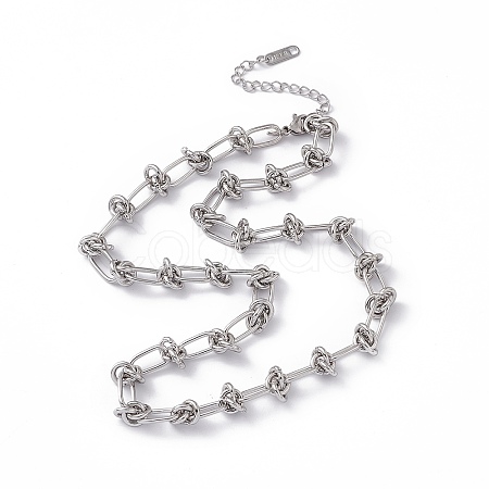 Non-Tarnish 304 Stainless Steel Kont Link Chain Necklace for Men Women NJEW-P269-02P-1