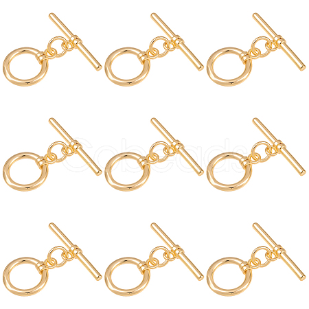10 Sets Brass Toggle Clasps KK-BBC0021-08-1
