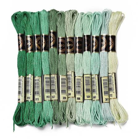 12 Skeins 12 Colors 6-Ply Polyester Embroidery Floss OCOR-M009-01B-06-1