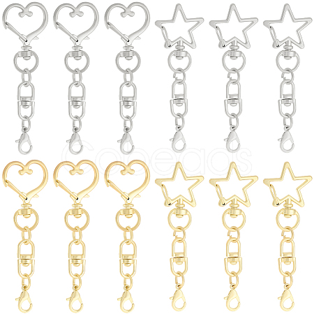 20Pcs 4 Styles Zinc Alloy Swivel Clasps FIND-SP0004-23-1
